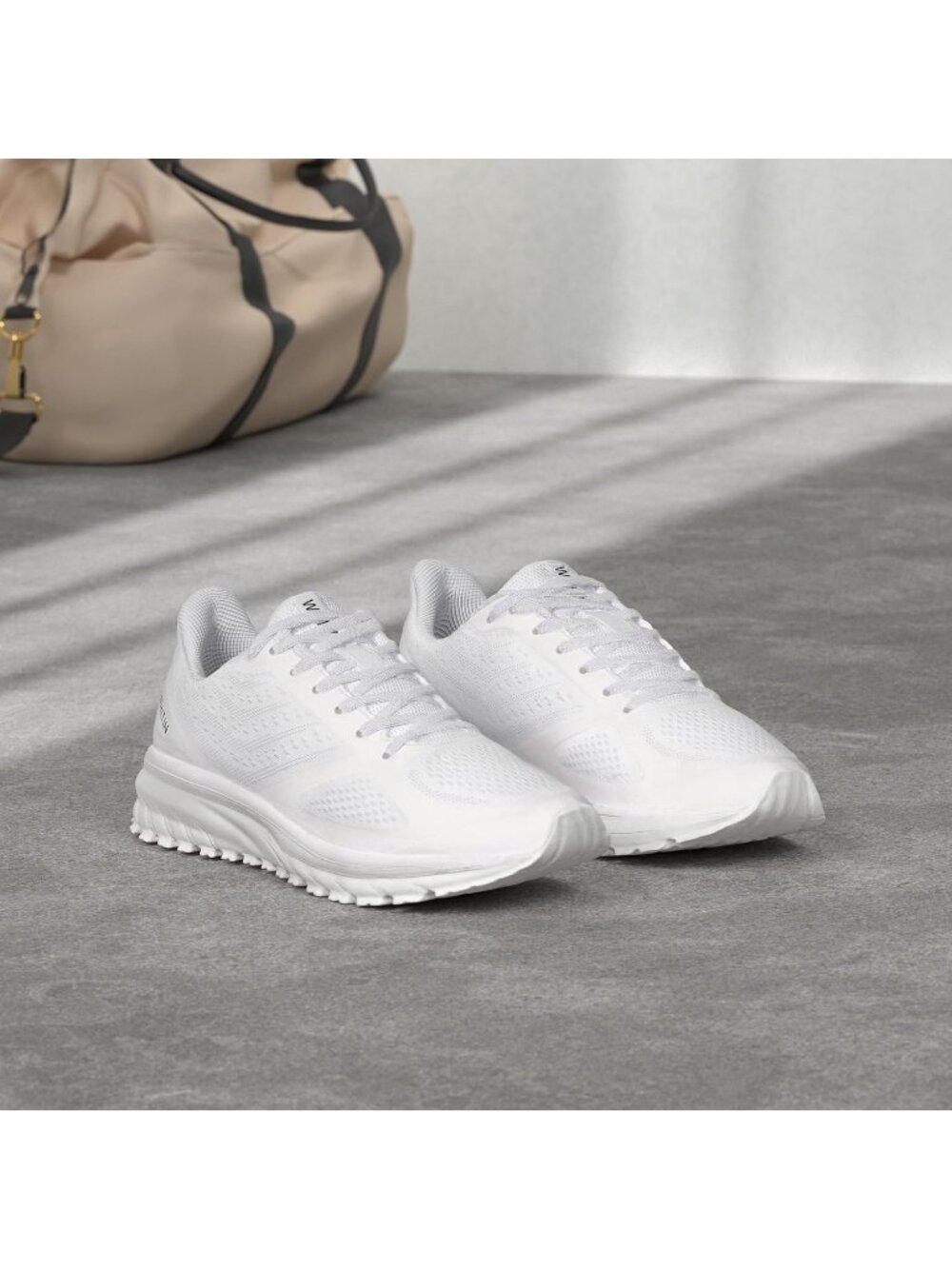 Joomra Men's White Closed Toe Cushioned Athletic Lace Up Sneakers Shoes